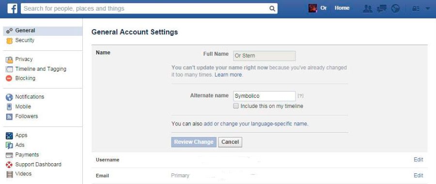 Cómo cambiar el nombre de Facebook
