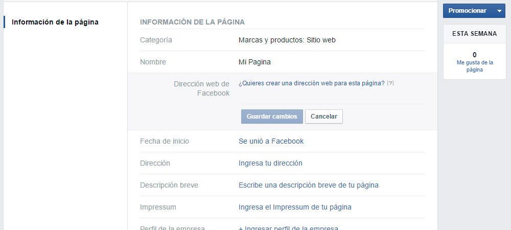 Personalizar la URL de una página de Facebook